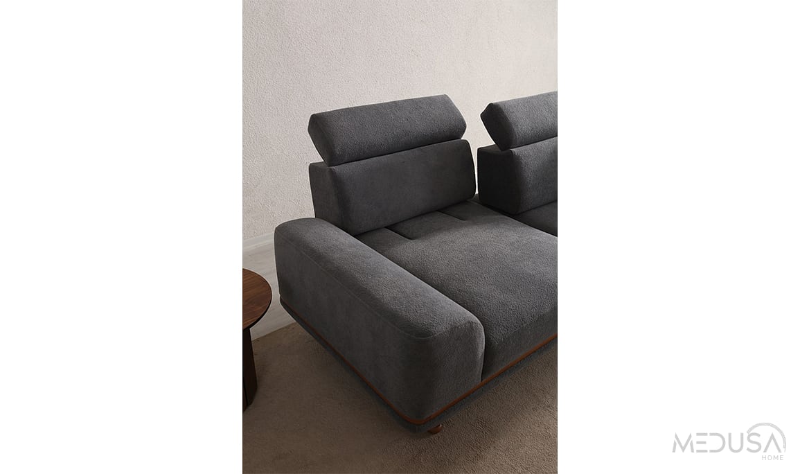 Medusa Home Mobilya - Asya Antrasit Üçlü Koltuk