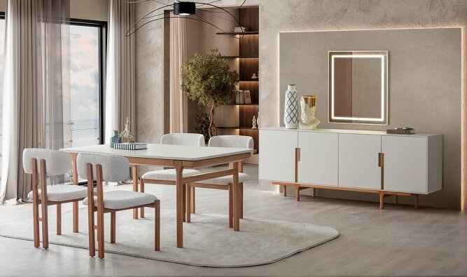 Medusa Home Mobilya - Aura Natural Yemek Odası - Modern Yemek Odaları