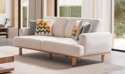 Medusa Home - Aurea Bohem Beyaz Üçlü Koltuk Medusa Home - Aurea Bohem Beyaz Üçlü Koltuk