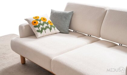 Medusa Home Mobilya - Aurea Bohem Beyaz Üçlü Koltuk