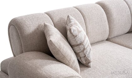 Medusa Home Mobilya - Auren Beyaz Üçlü Koltuk