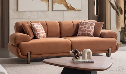 Medusa Home Mobilya - Auren Kiremit Üçlü Koltuk