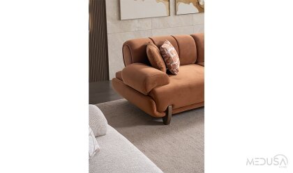 Medusa Home Mobilya - Auren Kiremit Üçlü Koltuk