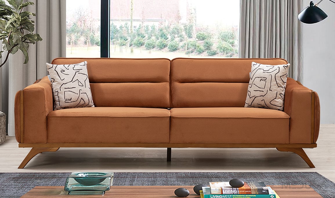 Medusa Home Mobilya - Aurex Tarçın Üçlü Koltuk