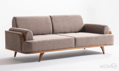 Medusa Home Mobilya - Aurora Kahve Üçlü Koltuk