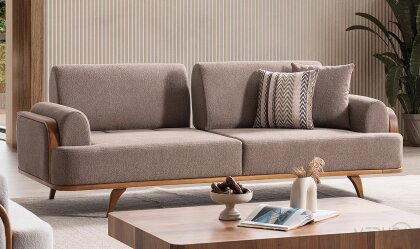 Medusa Home Mobilya - Aurora Kahve Üçlü Koltuk