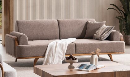 Medusa Home Mobilya - Aurora Kahve Üçlü Koltuk
