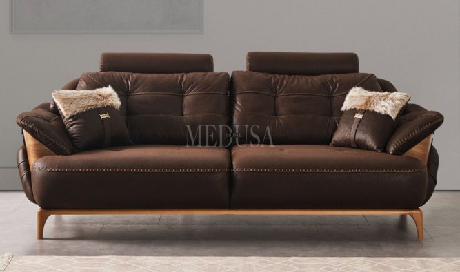 Ayes Üçlü Koltuk Kahve | Medusa Home Mobilya