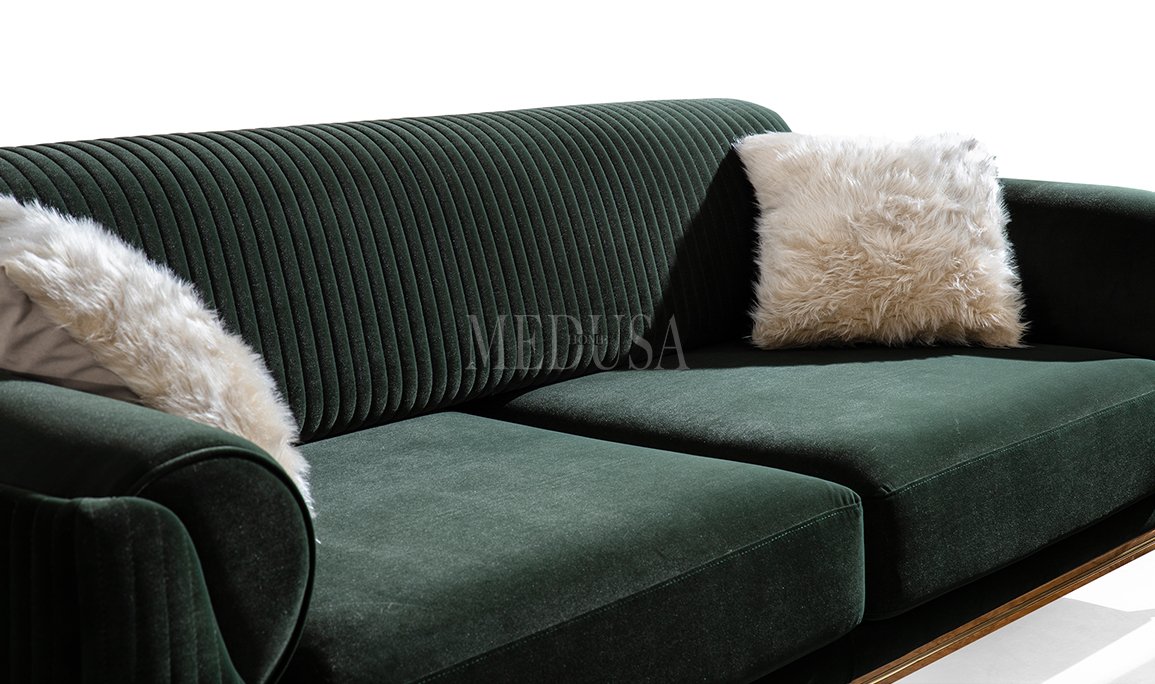 Medusa Home Mobilya - Azura Üçlü Koltuk Yeşil