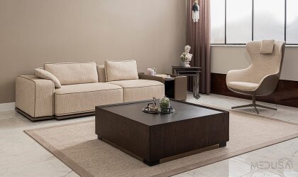 Medusa Home Mobilya - Azure Sehpalı Üçlü Koltuk