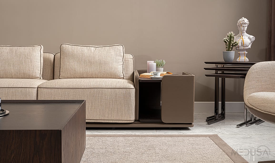 Medusa Home Mobilya - Azure Sehpalı Üçlü Koltuk