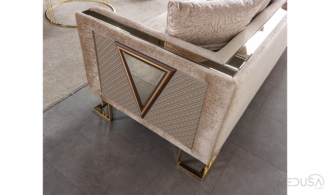 Medusa Home Mobilya - Bahar Luxury Vizon Üçlü Koltuk