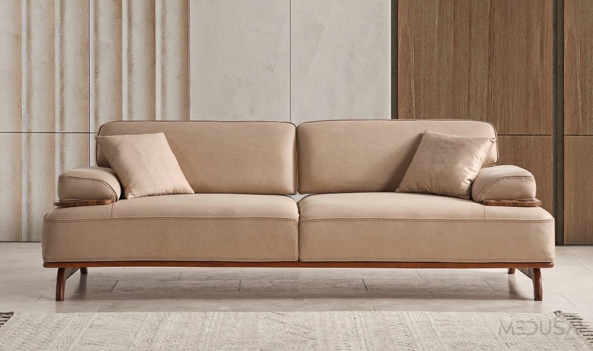 Medusa Home Mobilya - Banco Art Taba Üçlü Koltuk