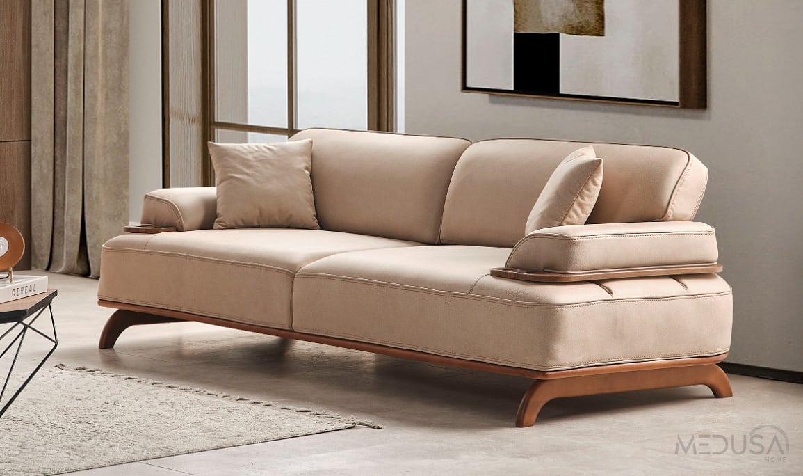 Medusa Home Mobilya - Banco Art Taba Üçlü Koltuk
