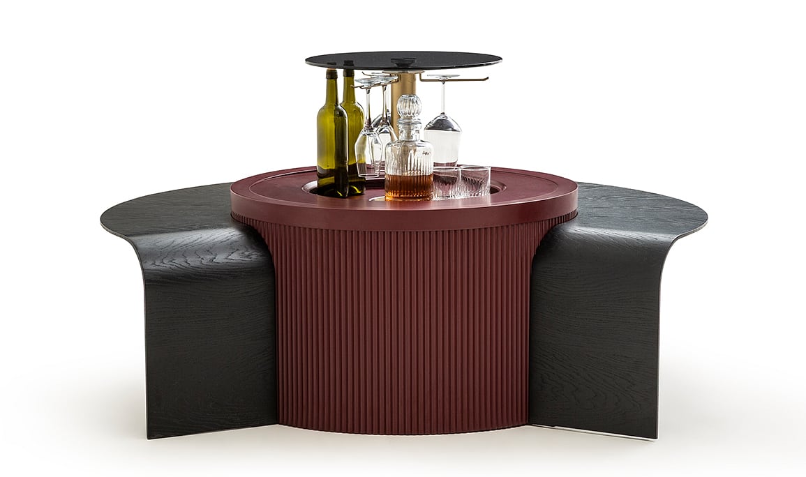 Medusa Home Mobilya - Barista Bordo Akıllı Orta Sehpa