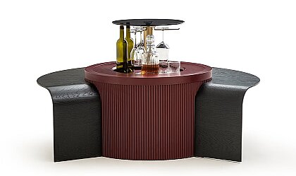 Medusa Home Mobilya - Barista Bordo Akıllı Orta Sehpa