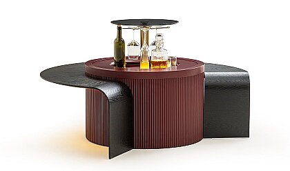 Medusa Home Mobilya - Barista Bordo Akıllı Orta Sehpa