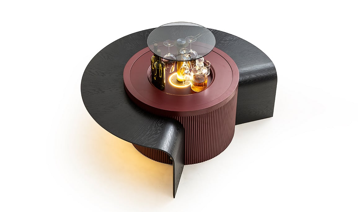 Medusa Home Mobilya - Barista Bordo Akıllı Orta Sehpa