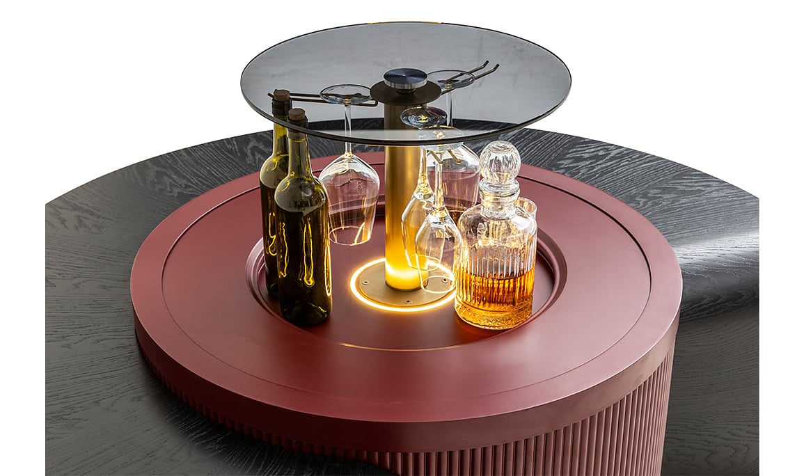 Medusa Home Mobilya - Barista Bordo Akıllı Orta Sehpa