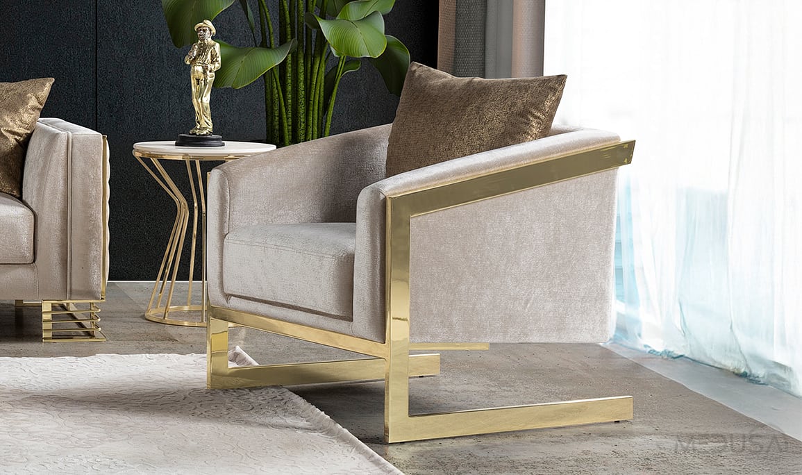 Medusa Home Mobilya - Bella Gold Koltuk Takımı