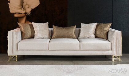 Medusa Home - Bella Gold Üçlü Koltuk Medusa Home - Bella Gold Üçlü Koltuk