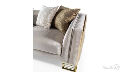 Medusa Home Mobilya - Bella Gold Üçlü Koltuk