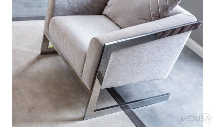Medusa Home Mobilya - Bella Gümüş Berjer