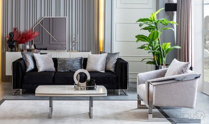 Medusa Home Mobilya - Bella Gümüş Koltuk Takımı
