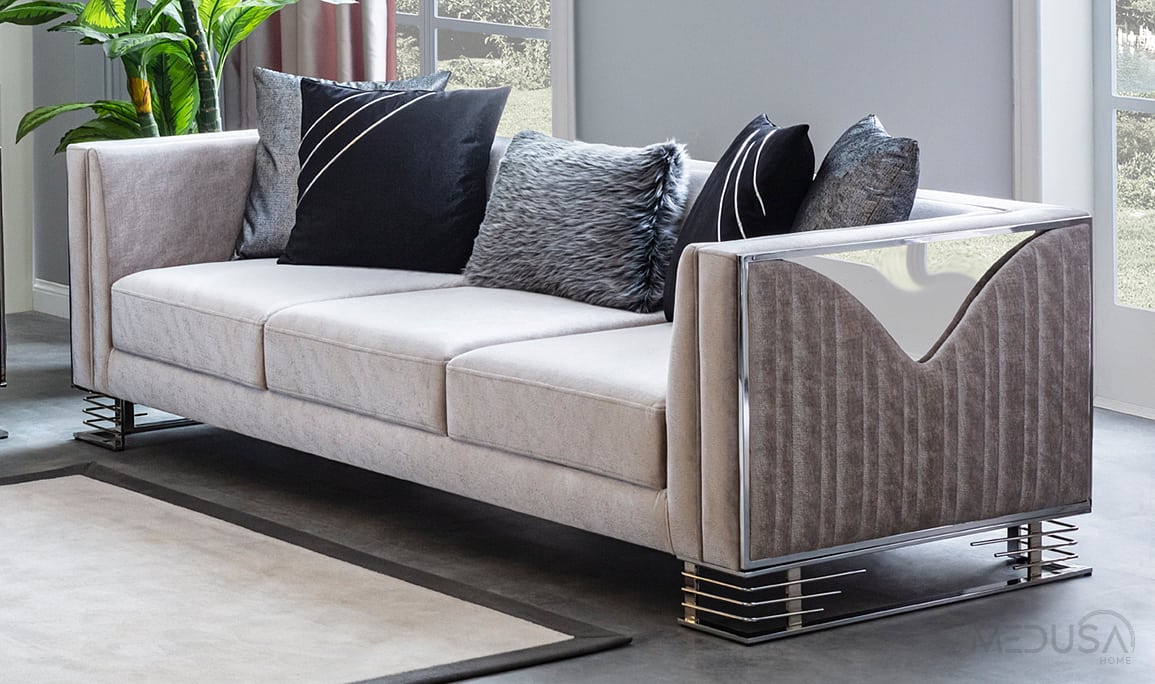 Medusa Home Mobilya - Bella Gümüş Koltuk Takımı