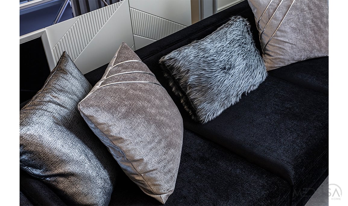 Medusa Home Mobilya - Bella Gümüş Üçlü Koltuk Antrasit