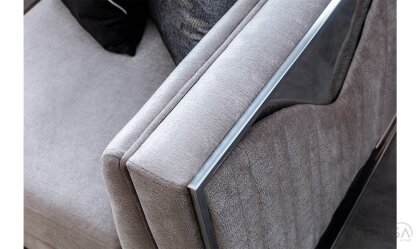 Medusa Home Mobilya - Bella Gümüş Üçlü Koltuk Krem