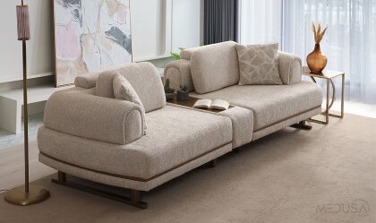 Medusa Home Mobilya - Bella Sehpalı Üçlü Koltuk