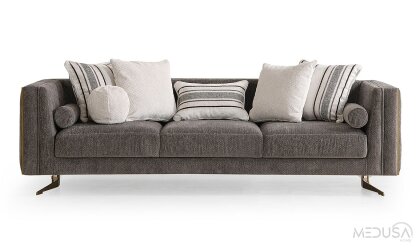 Medusa Home - Bella Soft Vizon Üçlü Koltuk Medusa Home - Bella Soft Vizon Üçlü Koltuk