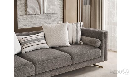 Medusa Home Mobilya - Bella Soft Vizon Üçlü Koltuk