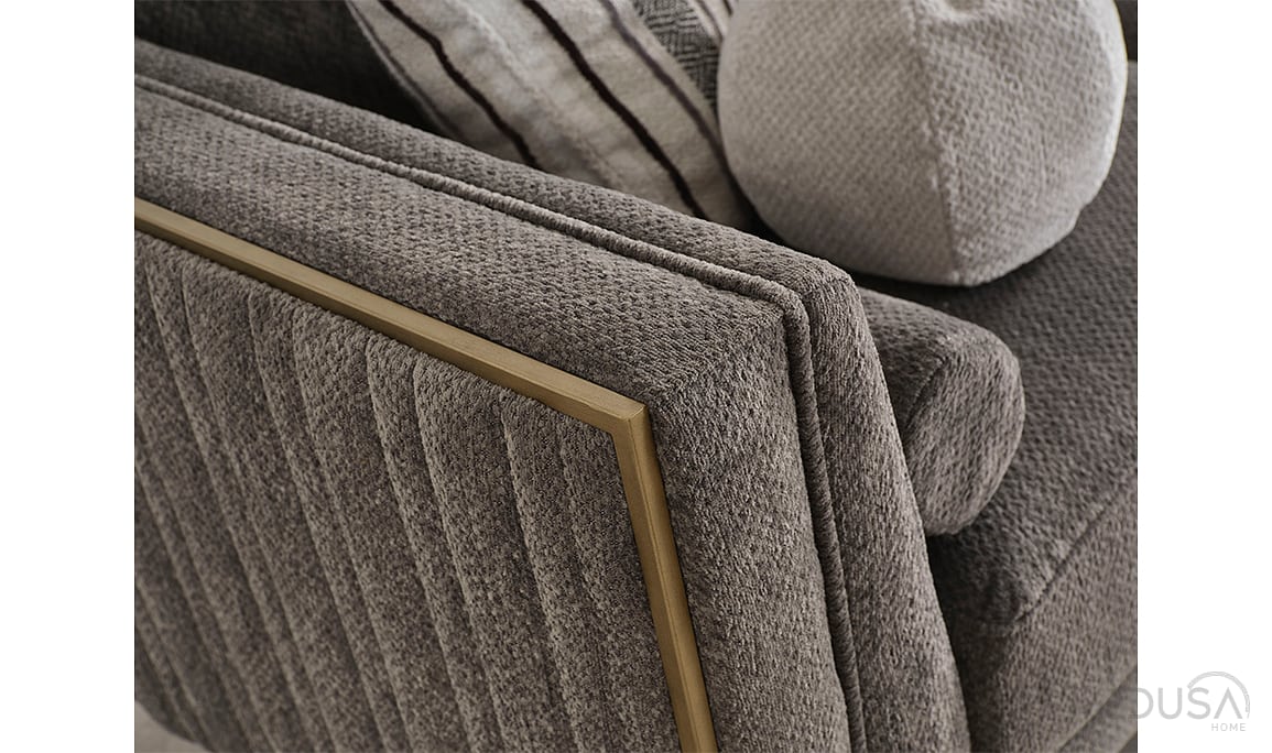 Medusa Home Mobilya - Bella Soft Vizon Üçlü Koltuk