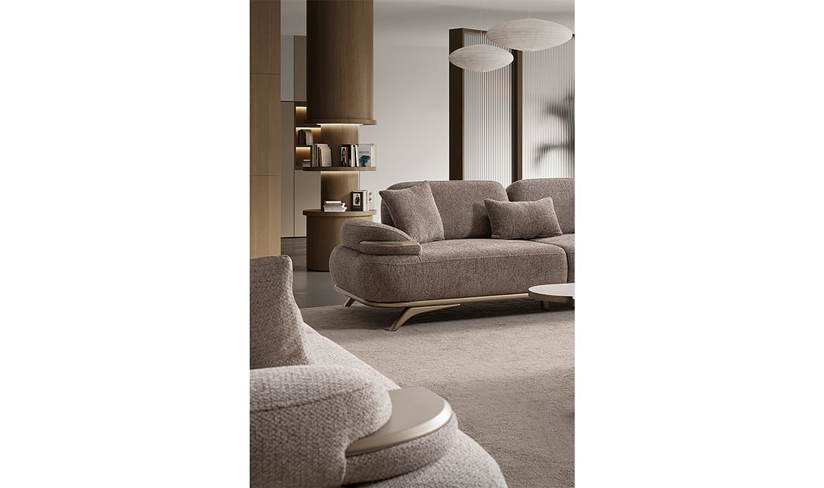 Medusa Home Mobilya - Belluno Kahve Üçlü Koltuk