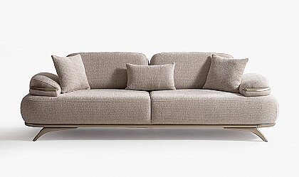 Medusa Home Mobilya - Belluno Krem Üçlü Koltuk