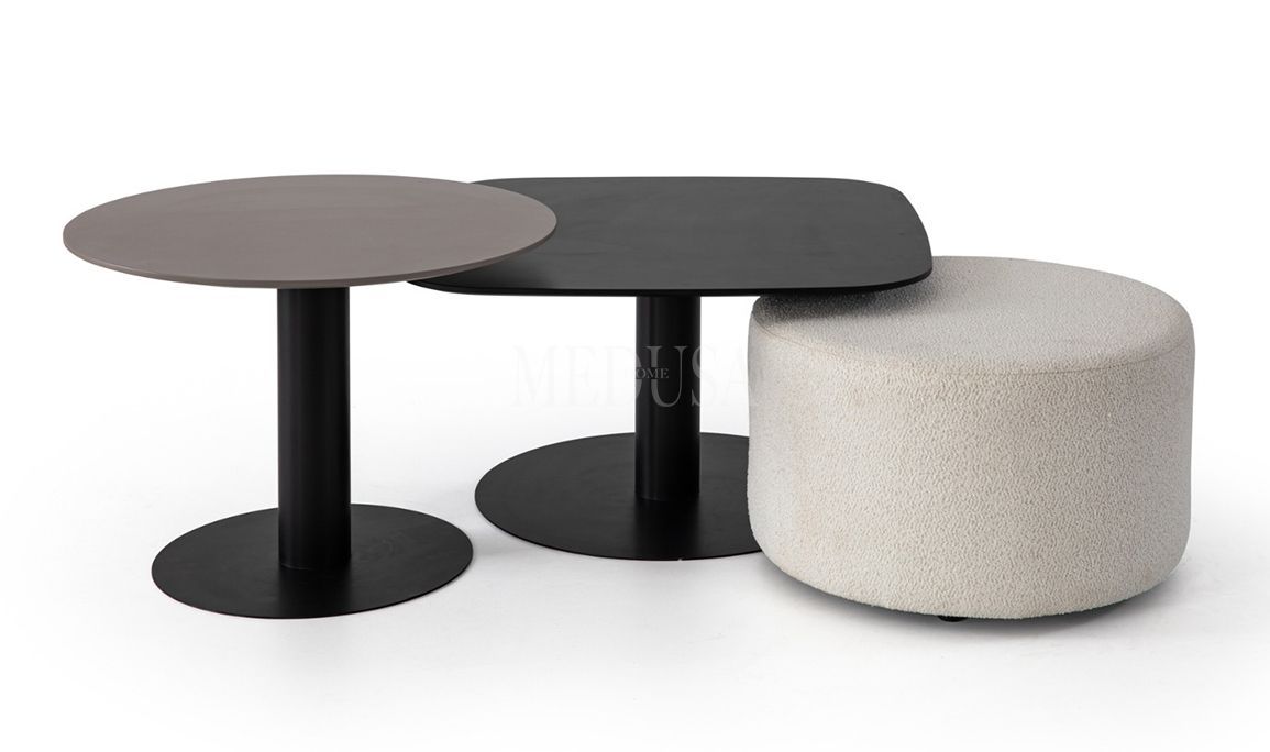 Medusa Home Mobilya - Benny Puflu Orta Sehpa Seti