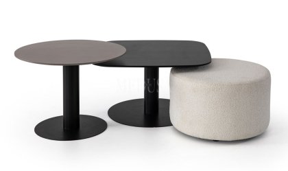 Medusa Home Mobilya - Benny Puflu Orta Sehpa Seti