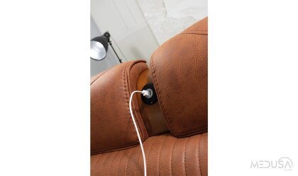 Medusa Home Mobilya - Beren Sehpalı ve USB'li Üçlü Koltuk