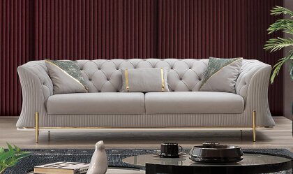Medusa Home - Berfin Bej Üçlü Koltuk Medusa Home - Berfin Bej Üçlü Koltuk