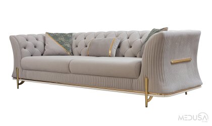 Medusa Home Mobilya - Berfin Bej Üçlü Koltuk