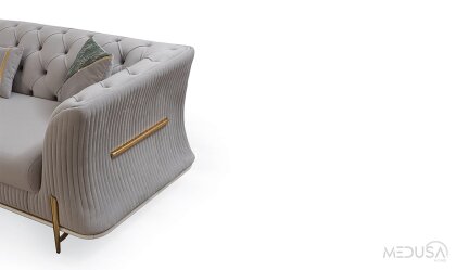 Medusa Home Mobilya - Berfin Bej Üçlü Koltuk