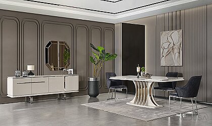 Medusa Home Mobilya - Bergama Kumtaşı Yemek Odası