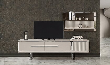 Medusa Home - Bergama Luxury Silver Tv Ünitesi