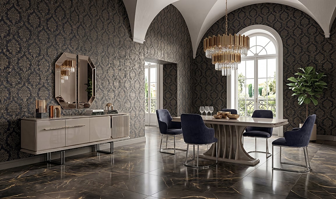 Medusa Home Mobilya - Bergama Luxury Silver Yemek Odası