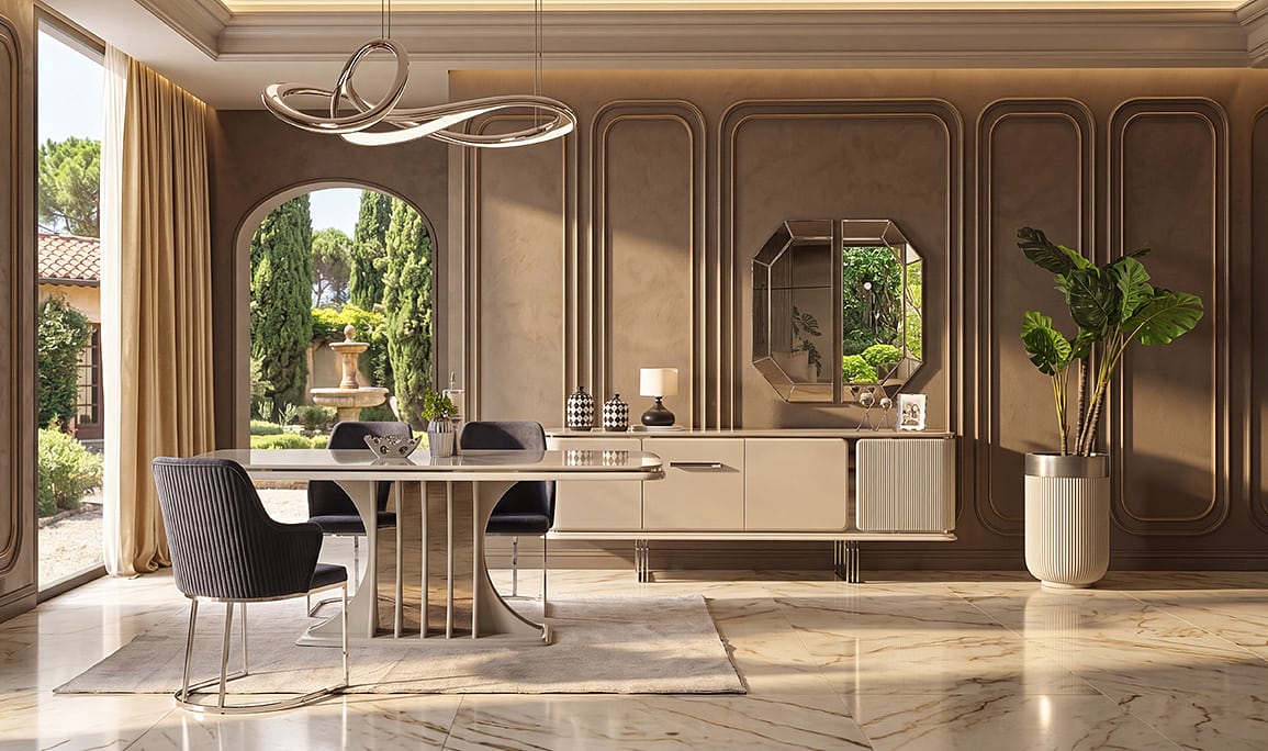 Medusa Home Mobilya - Bergama Luxury Silver Yemek Odası