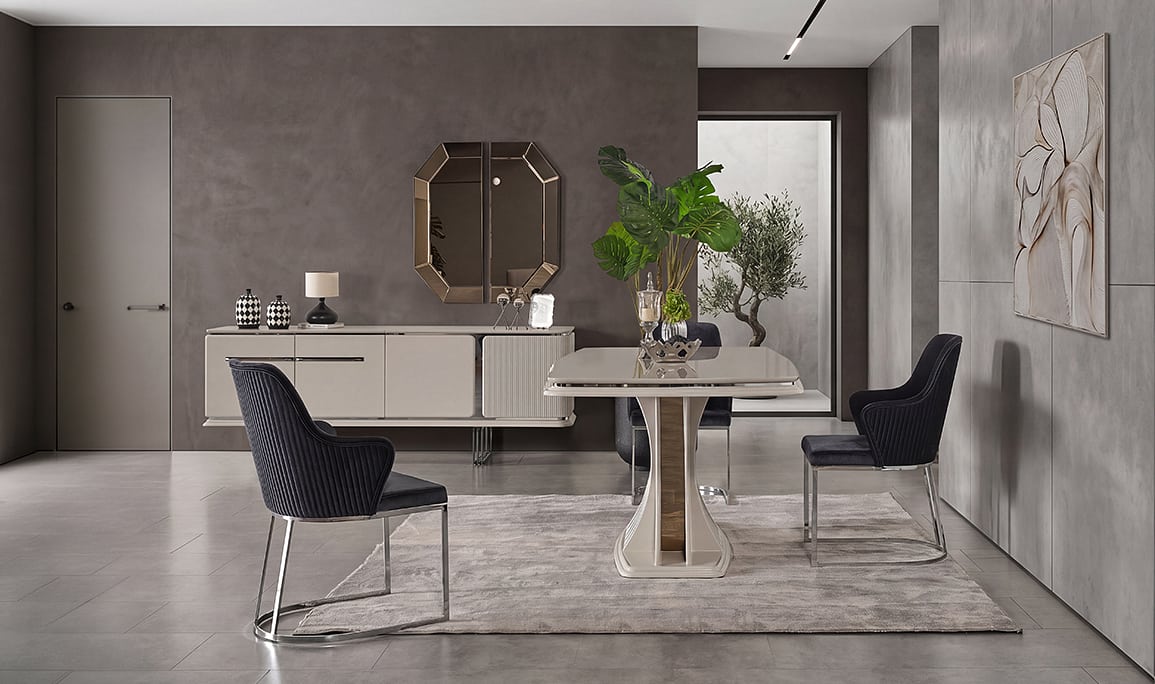 Medusa Home Mobilya - Bergama Luxury Silver Yemek Odası