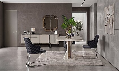 Medusa Home Mobilya - Bergama Luxury Silver Yemek Odası
