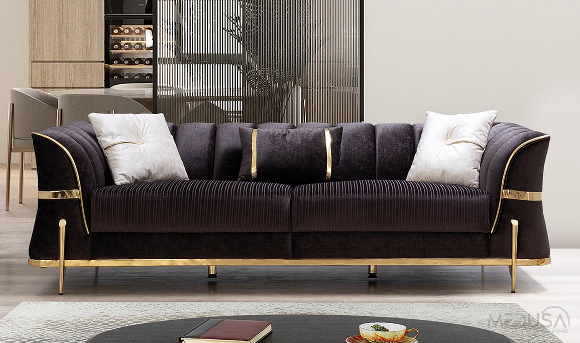 Medusa Home Mobilya - Berrak Metal Üçlü Koltuk
